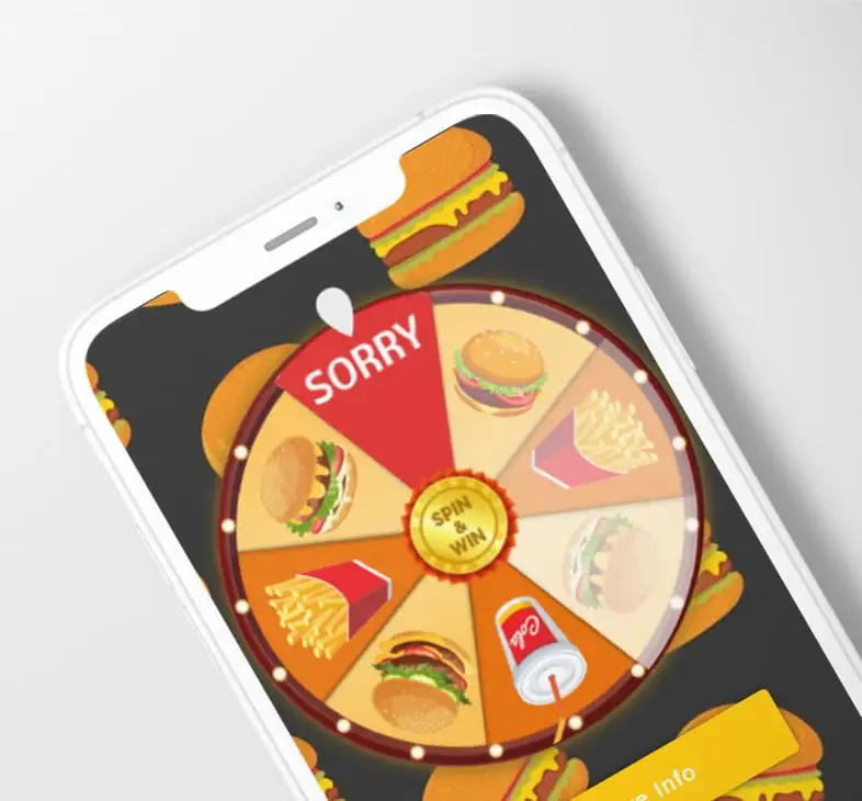 Digital spin wheel campaign on a smartphone