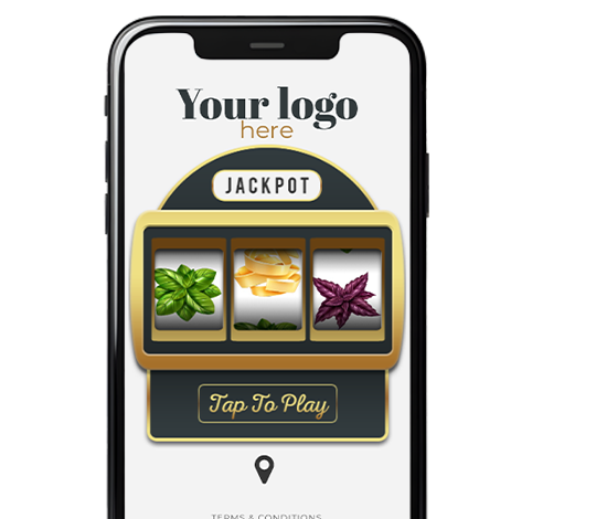 Digitale slot machine coupon op een smartphone.